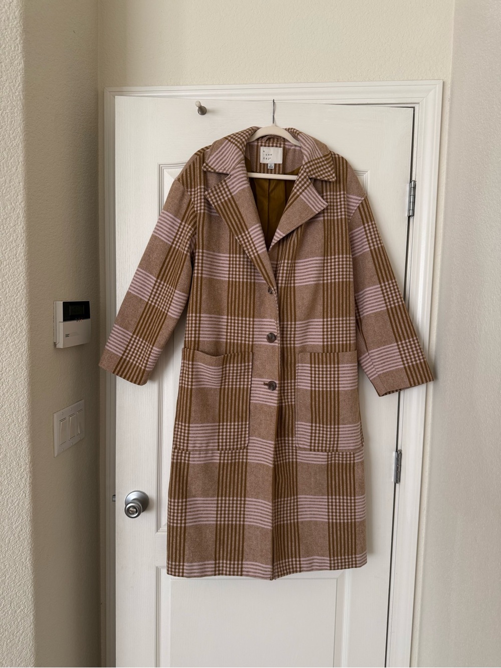 Women’s plaid trenchcoat
